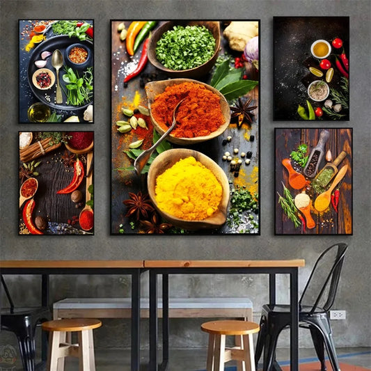 Herbs and Spices Canvas Wall Art Collection