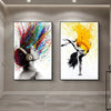 Abstract Ballerina and Music Canvas Wall Art Collection
