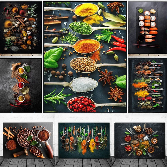 Herbs And Spices Canvas Wall Art Collection 2