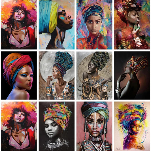African Black Woman Canvas Collection