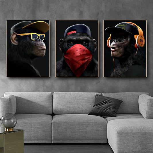 3 Piece Wise Monkeys Canvas Collection