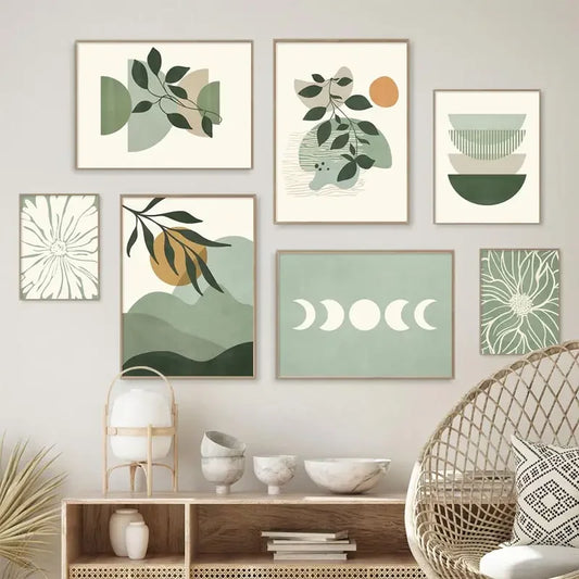 Minimalistic Boho Floral Canvas Wall Art Collection